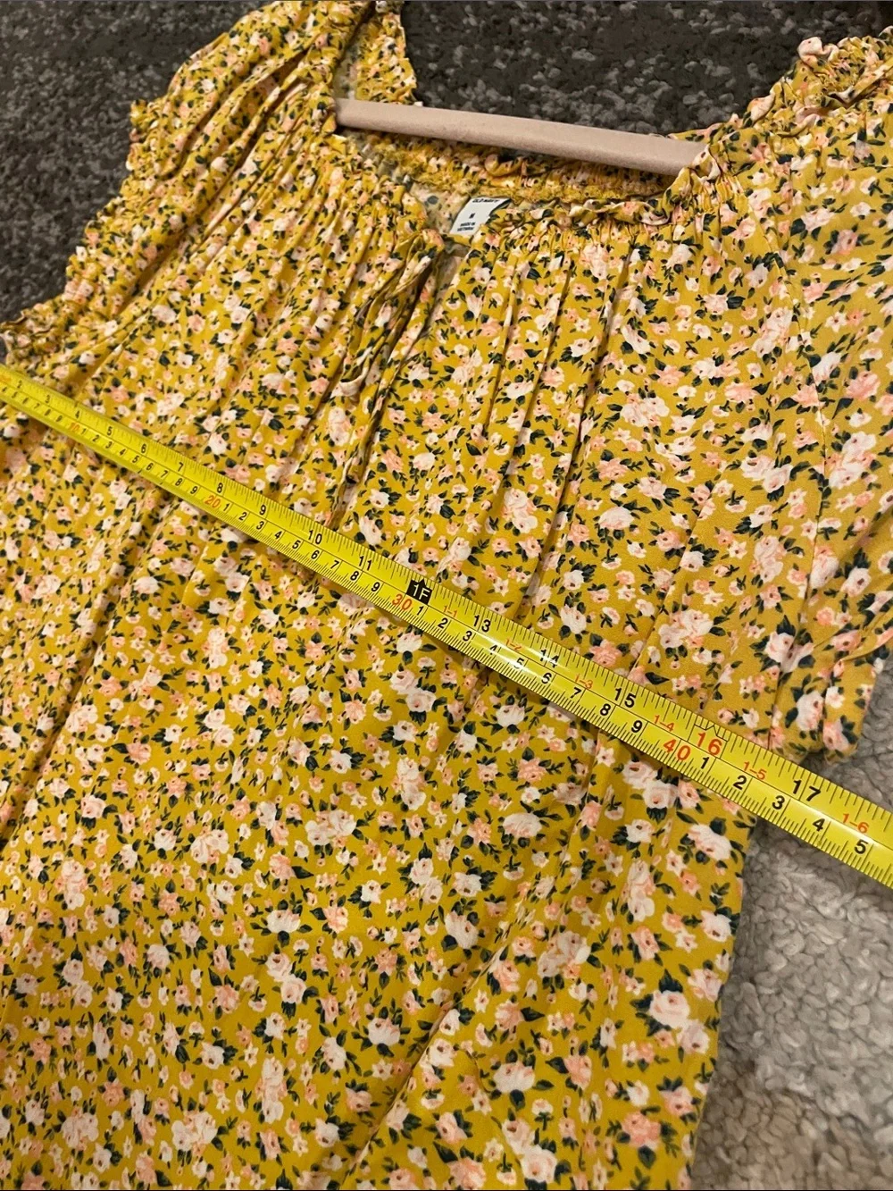 Old Navy Yellow Floral Off-Shoulder Peasant Top